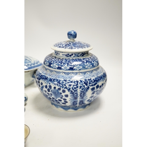 1320 - A Japanese Hirado turtle teapot, an 18th century Chinese blue and white tureen and cover, an early... 