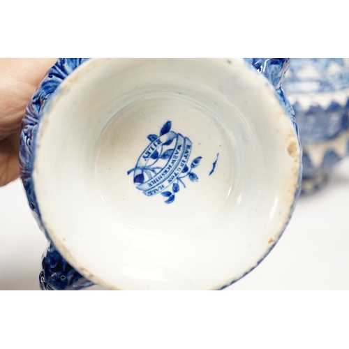 1328 - 'Eatington Hall. Warwickshire' pattern - a pair of Riley blue and white pearlware sauce tureens and ... 