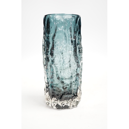 1334 - A Whitefriars Bark vase in indigo, 19cm high