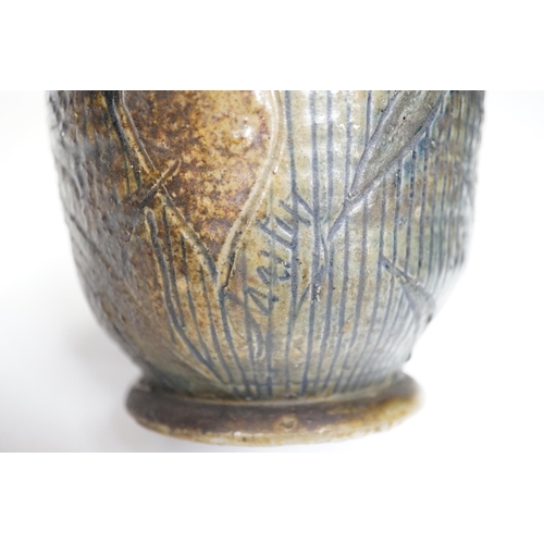 1337 - A R W Martin Brothers, London and Southall stoneware jug, repaired, mark to base, 22cm high