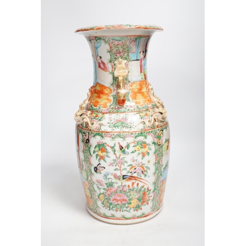 1341 - A 19th-century Chinese famille rose vase, 35cms