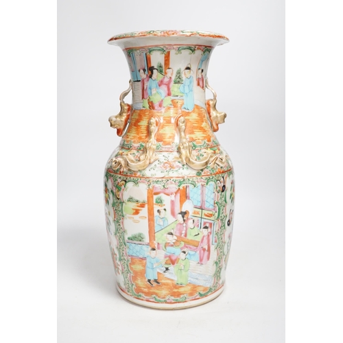 1341 - A 19th-century Chinese famille rose vase, 35cms