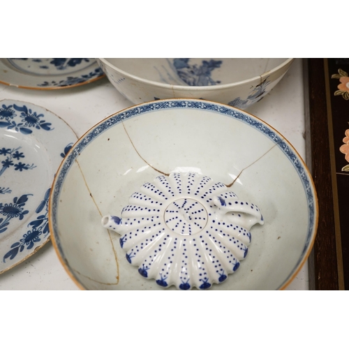 1365 - A group of mostly Chinese and Japanese ceramics, 18th century and later together with a Delft plate,... 