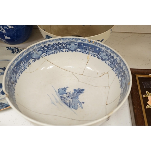 1365 - A group of mostly Chinese and Japanese ceramics, 18th century and later together with a Delft plate,... 