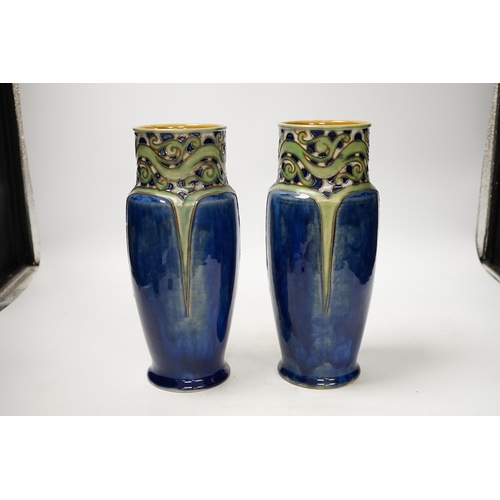 1378 - A pair of Royal Doulton Frances E. Pope vases, 25cm