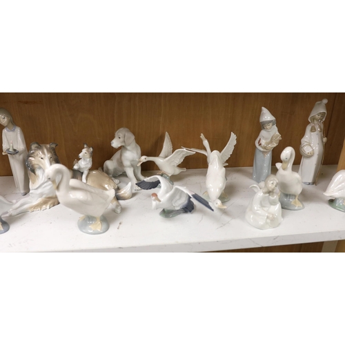 1385 - Twenty pieces of Lladro and Nao porcelain, tallest 31cm