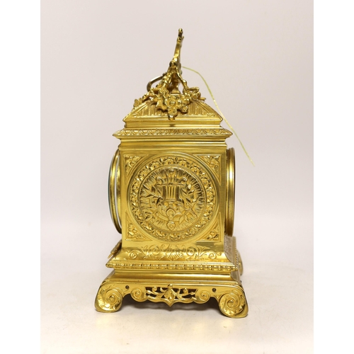 1390 - An early 20th century French ormolu mantel clock, 30cm