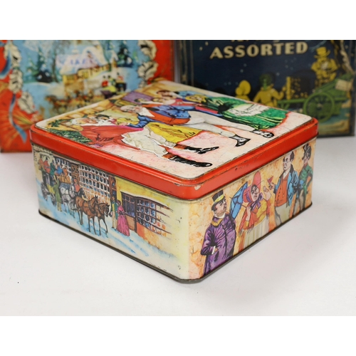 1421 - A group of vintage Christmas biscuit tins, including Elke, Huntley and Palmer and Cooperative Wholes... 