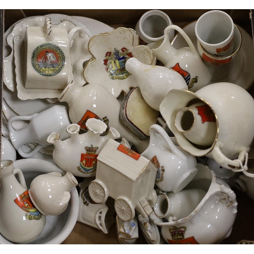 1431 - 55 items Crested china, Folkestone, Whitstable, Leamington Spa, Channel Tunnel, etc