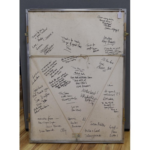 1457 - A framed 1999 Five Nations special edition signed rugby shirt, 82cm wide x 103cm high, including fra... 