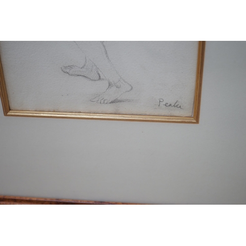 1653 - Mervyn Peake, author and illustrator (1911-1968), pencil drawing, Standing nude, signed, Victor Wadd... 