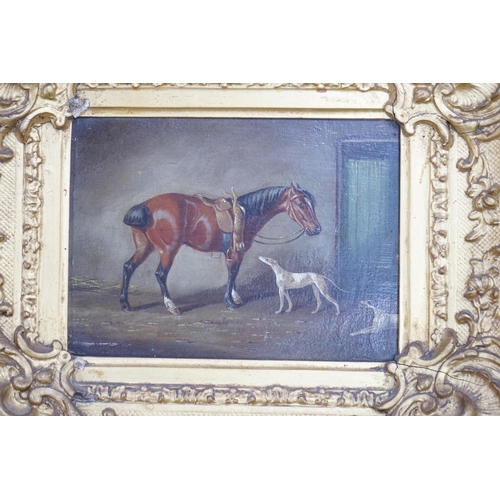 1660 - Henry S Cottrell (fl.1840-1860), two oils on board, associated pair of equestrian scenes, one signed... 