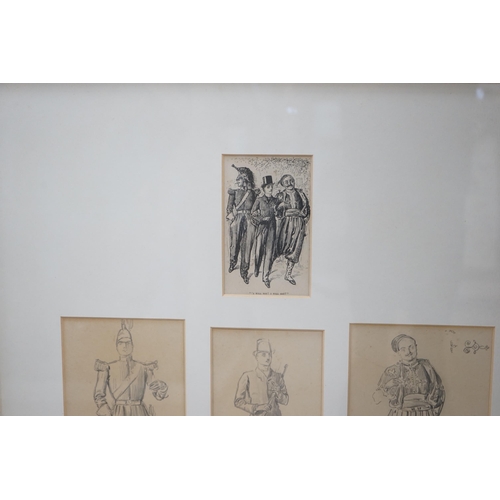 1695 - George du Maurier (1834-1896), three pencil sketches for a pen and ink illustration, 'I will not! I ... 