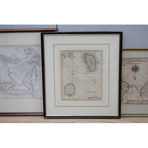 1713 - Three 18th / 19th century maps including a map of the Island of Dominica by Thomas Bowen and a map o... 