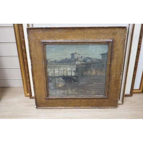 1722 - English School, watercolour, 'Ponte Vecchio, Florence, indistinctly signed, inscribed verso, 32 x 35... 