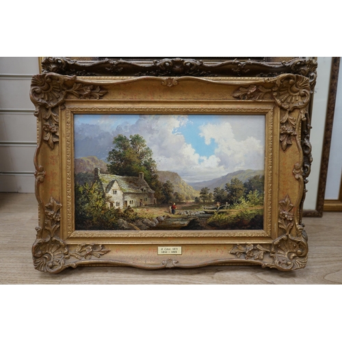 1724 - George Cole (1810-1883), oil on canvas, Welsh landscape with cottage, signed and dated 1871, indisti... 