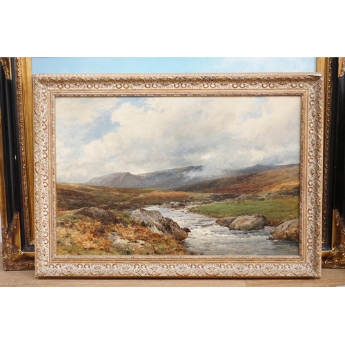 1737 - David Bates (1840-1921), oil on canvas, The Llugwy from the Old Road, Ogwen Valley, signed and dated... 