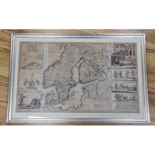 1755 - Herman Moll (1654-1732), engraving, New map of Denmark and Sweden, circa 1715, 61 x 102cm