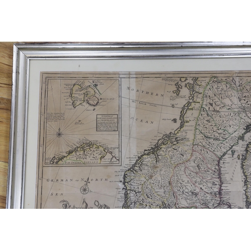 1755 - Herman Moll (1654-1732), engraving, New map of Denmark and Sweden, circa 1715, 61 x 102cm