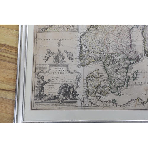 1755 - Herman Moll (1654-1732), engraving, New map of Denmark and Sweden, circa 1715, 61 x 102cm