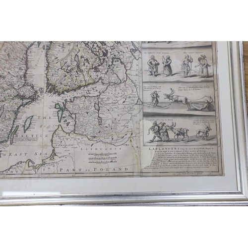 1755 - Herman Moll (1654-1732), engraving, New map of Denmark and Sweden, circa 1715, 61 x 102cm