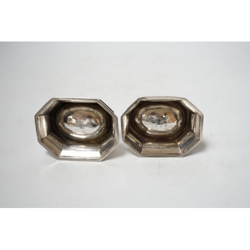 1920 - A pair of George I silver trencher salts, Gundry Roode?, London, 1717, 82mm (repair).