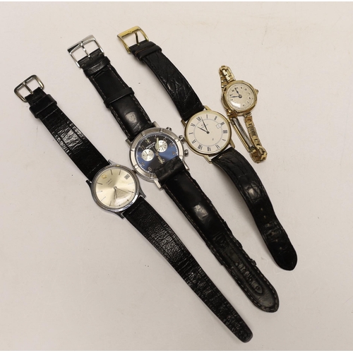 2003 - Three assorted gentleman's wrist watches including Raymond Weil, Timex and a 9ct gold quartz wrist w... 