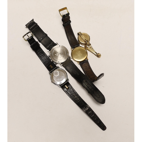 2003 - Three assorted gentleman's wrist watches including Raymond Weil, Timex and a 9ct gold quartz wrist w... 