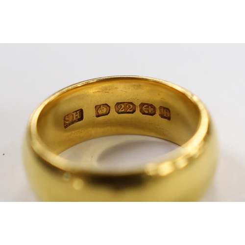 2065 - An Edwardian 22ct gold wedding band, size N, 12.5 grams.