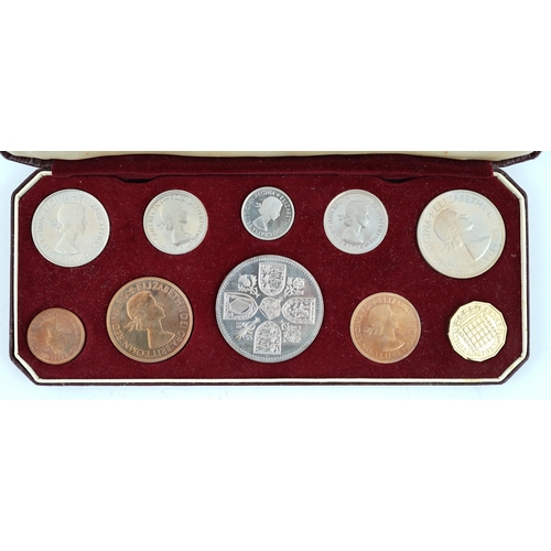 2131 - British coins, Queen Elizabeth II coronation proof coin set 1953, farthing to five shillings, cased... 