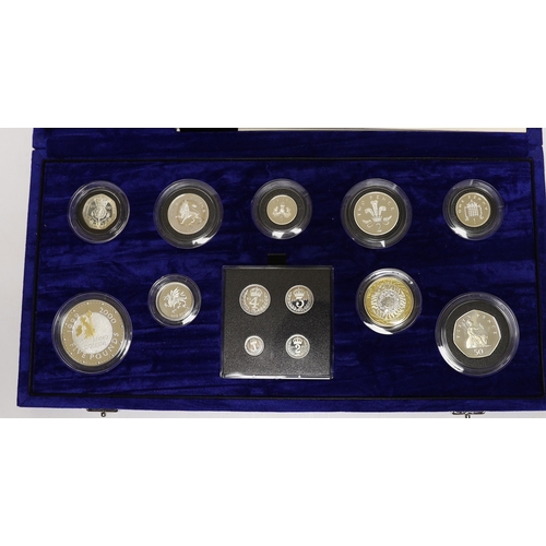 2136 - Royal Mint UK QEII silver proof thirteen coin set - The Millennium Silver collection 2000, including... 