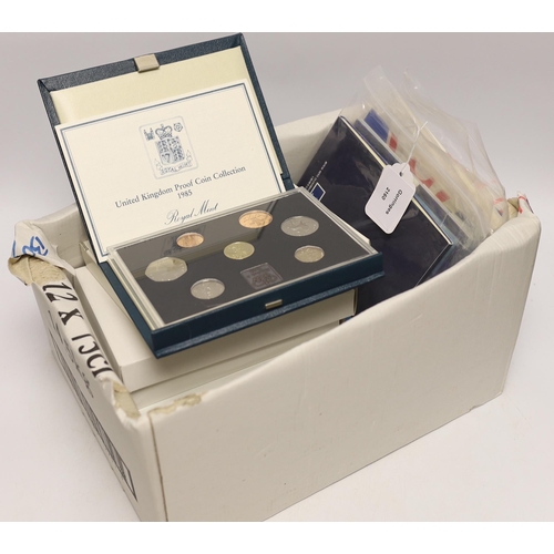 2160 - Royal Mint UK QEII proof coin year sets - 1980, 1984, 1985, 1989, 1992, 1996-1998 (8 cases), togethe... 