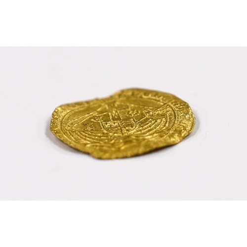 2167 - British hammered coinage, Edward IV gold Angel (S2091), mm. heraldic cinquefoil, London 1480-83, 5.1... 