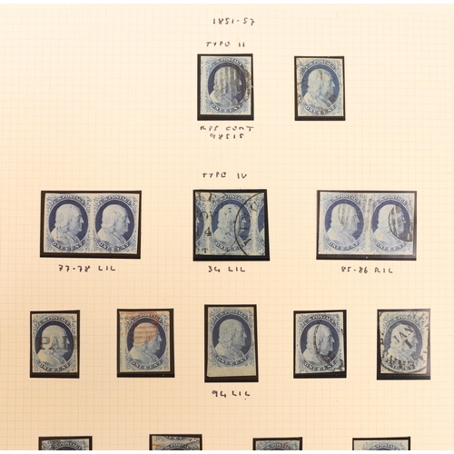 A collection of early United States of America stamps in a Philatelic ...