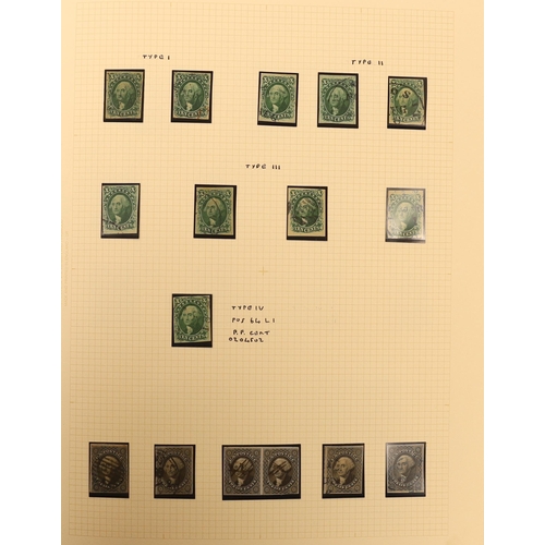 2174 - A collection of early United States of America stamps in a Philatelic album including 1845 New York ... 