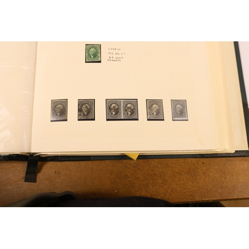 2174 - A collection of early United States of America stamps in a Philatelic album including 1845 New York ... 