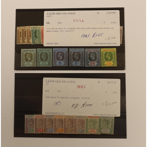 2177 - A selection of stamps including British East Africa, 1897 1r to 4r, Leeward Islands 1890 set, 1921 s... 