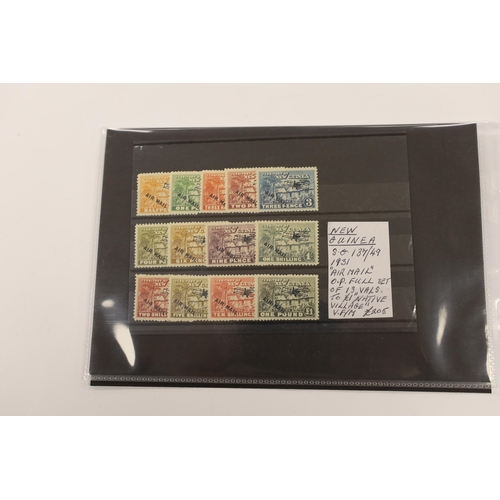 2180 - Various stamps including New Guinea 1931 both Overprinted air sets, 1935 £2, 1939 set to £1, New Zea... 