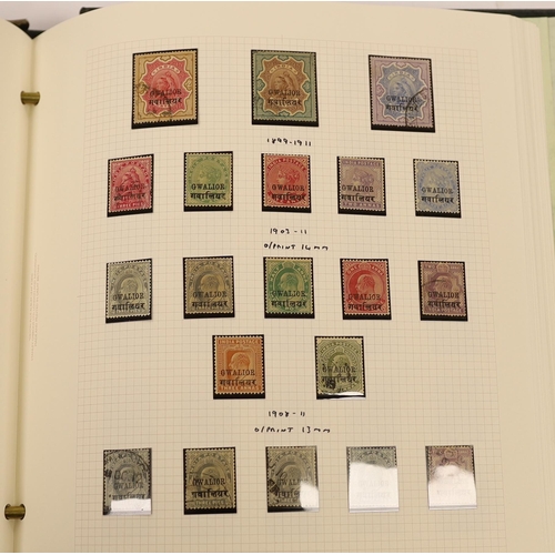 2185 - A mint and used collection of India and Indian States stamps in two albums and on stock leaves with ... 