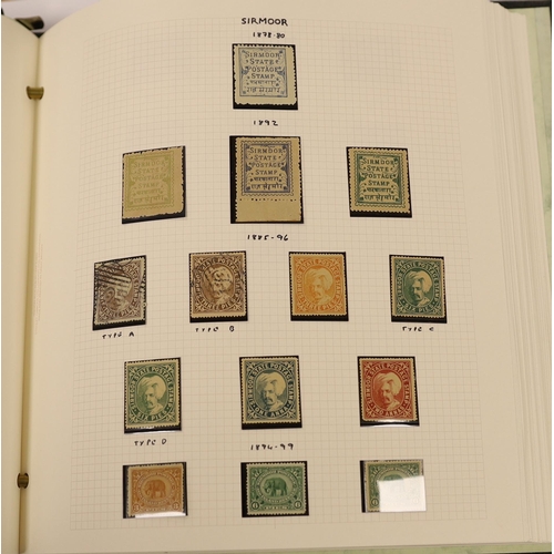 2185 - A mint and used collection of India and Indian States stamps in two albums and on stock leaves with ... 