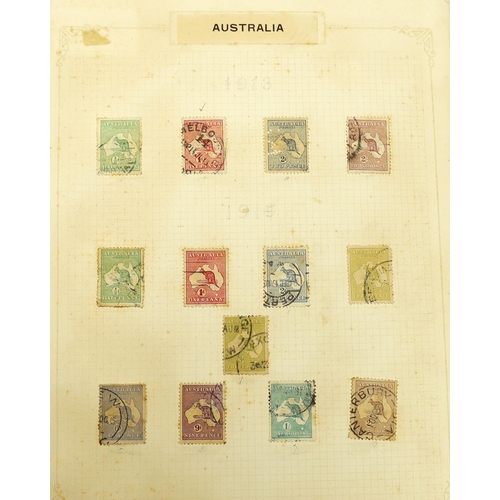 2186 - An old time collection of stamps in an album with Great Britain from 1840 1d and 2d used, etc