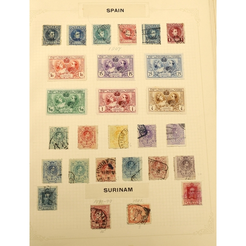 2186 - An old time collection of stamps in an album with Great Britain from 1840 1d and 2d used, etc