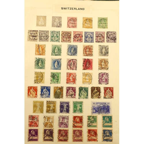 2186 - An old time collection of stamps in an album with Great Britain from 1840 1d and 2d used, etc