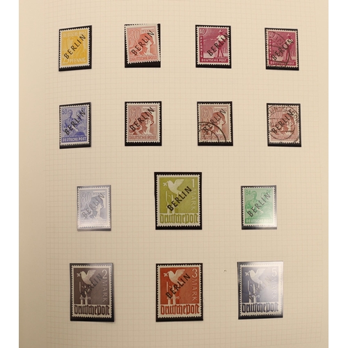 2190 - A collection of German Stamps in five albums with Third Reich sets mint, miniature sheets, East Germ... 