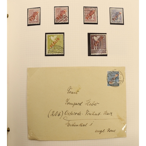 2190 - A collection of German Stamps in five albums with Third Reich sets mint, miniature sheets, East Germ... 