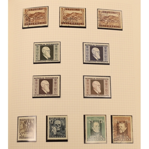 2192 - A collection of Austrian stamps in three albums with a range of early issues including imperfs, 1858... 