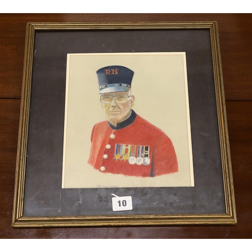 10 - R. Muggeridge portrait of Sgt. Sam Weeks, watercolour on paper and a print after Nick Gilpin