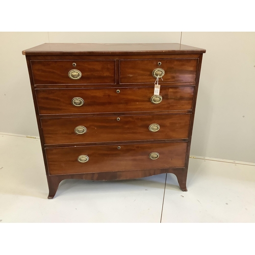 23 - A Regency mahogany chest of five drawers, width 106cm, depth 53cm, height 104cm