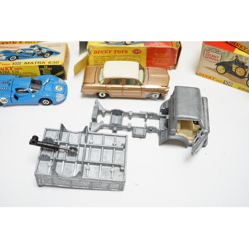 257 - Eight boxed Dinky Toys including two (109) Gabriel Model T Fords, (987) ABC TV Mobile Control Room, ... 