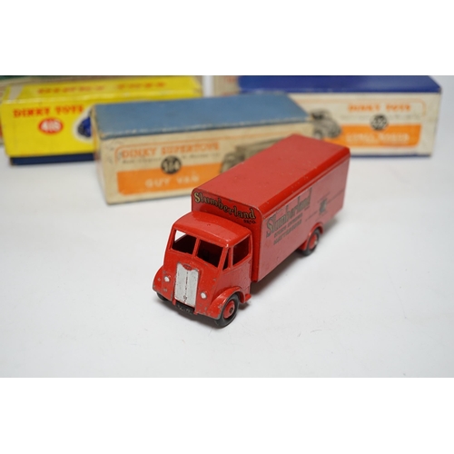 260 - Three boxed Dinky Supertoys; (514) a Guy Slumberland Van, (504) a Foden 14 ton Tanker, and a (532) C... 